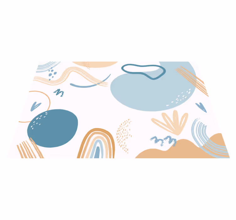 Colorful shapes geometric rug - TenStickers