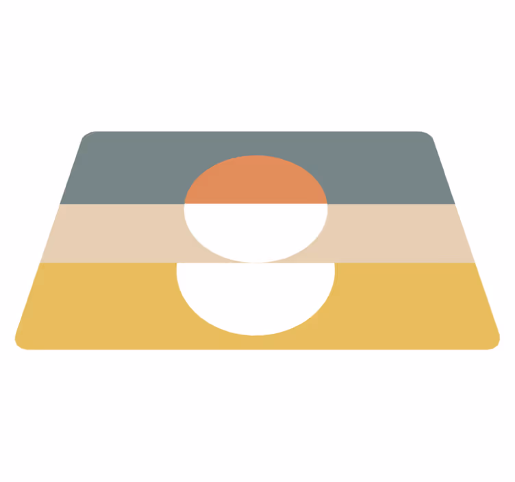 Geometric rug with abstract circle flag stripes - TenStickers