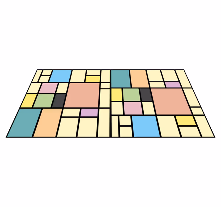 Geometric rug in patchwork color blocks - TenStickers
