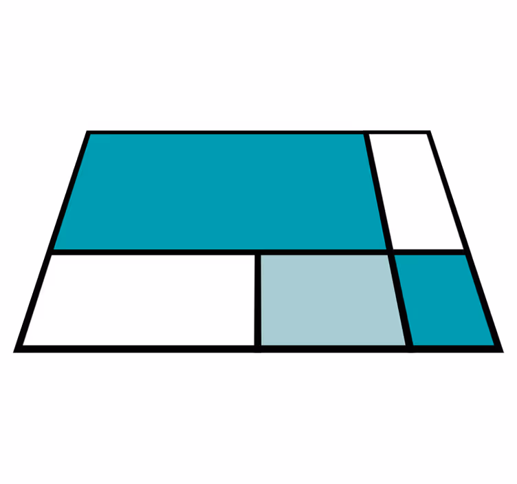 Geometric rug in green square color blocks - TenStickers