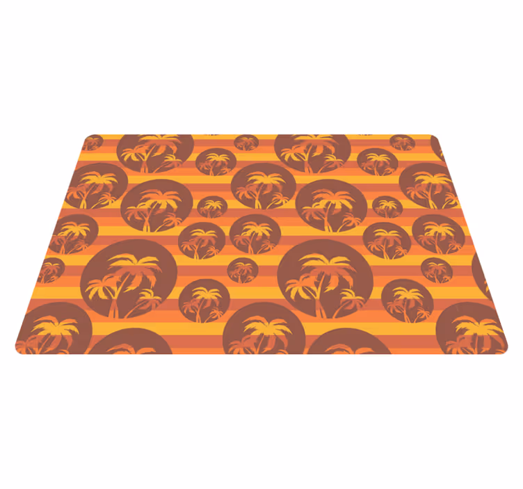 Geometric rug retro sunset and palms design - TenStickers