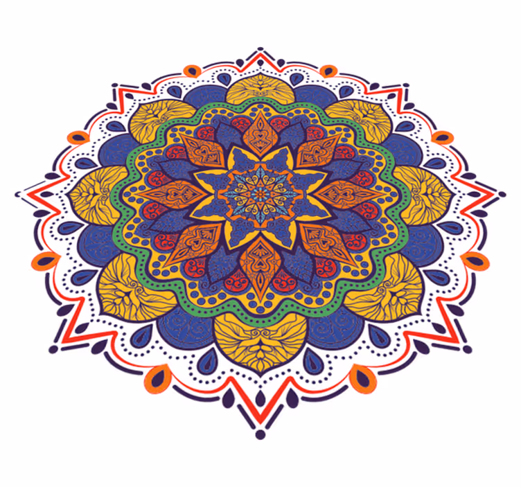 Geometric rug colorful flower mandala - TenStickers