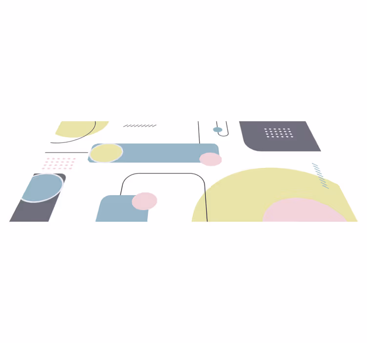 Geometric rug with pastel geometric design - TenStickers