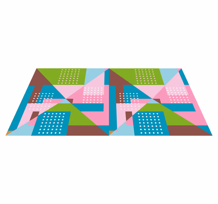 Geometric rug in pastel geometric pattern - TenStickers