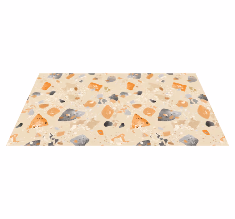 Geometric rug with monochrome terrazzo design - TenStickers