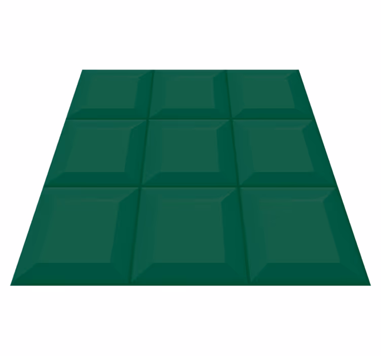 Geometric rug in green 3d tile design - TenStickers