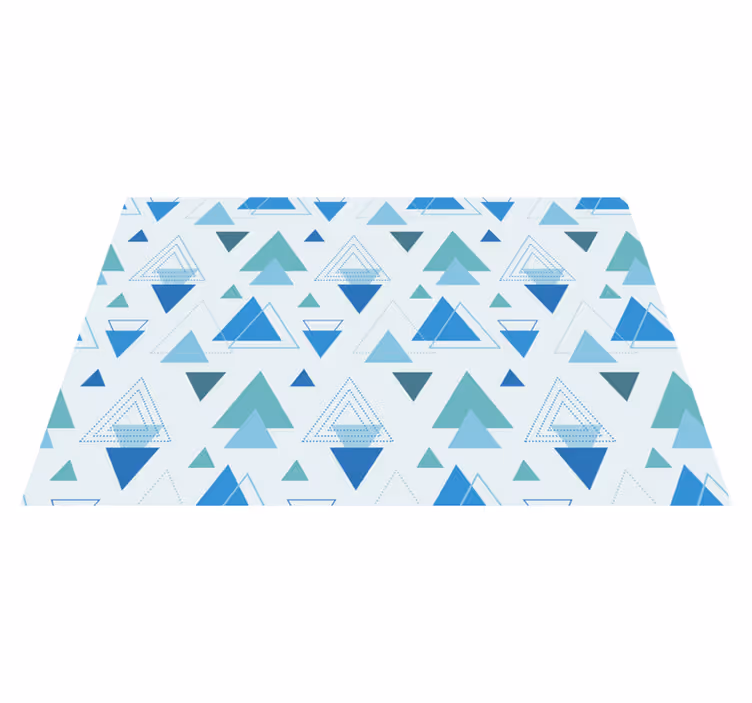 Geometric rug with blue triangle wall art pattern - TenStickers