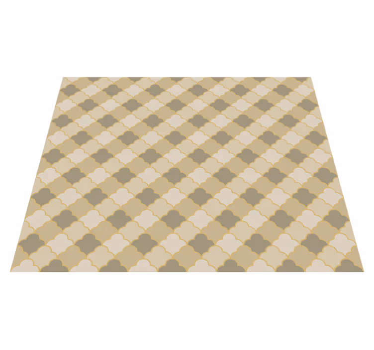 Geometric rug with beige art deco design - TenStickers