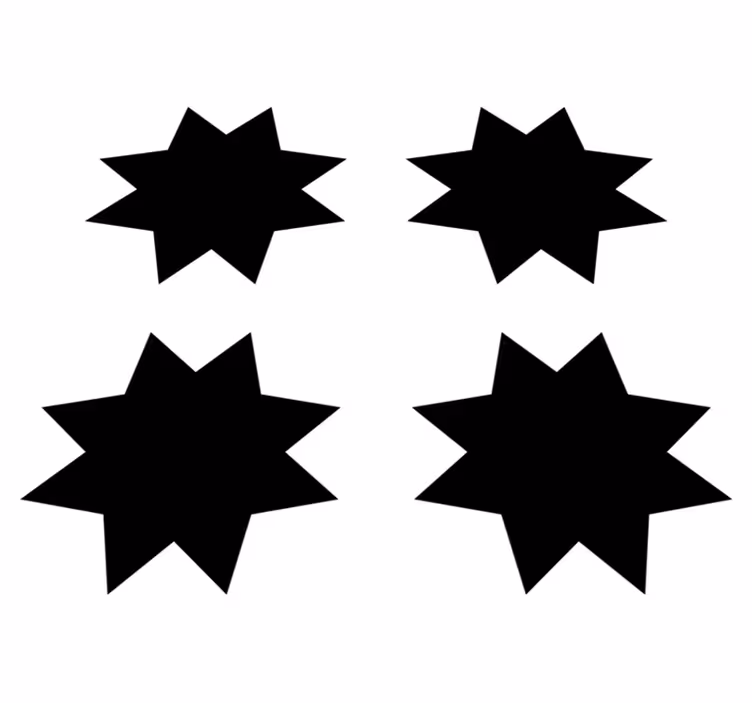 Geometric rug with black star shapes - TenStickers