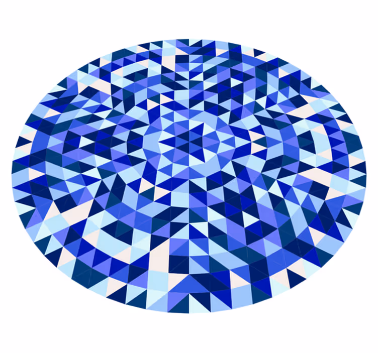 Geometric rug circular blue pattern - TenStickers