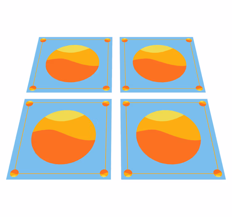 Geometric rug colorful geometric circles - TenStickers
