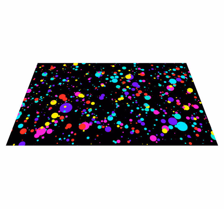 Geometric rug with colorful bubble design - TenStickers