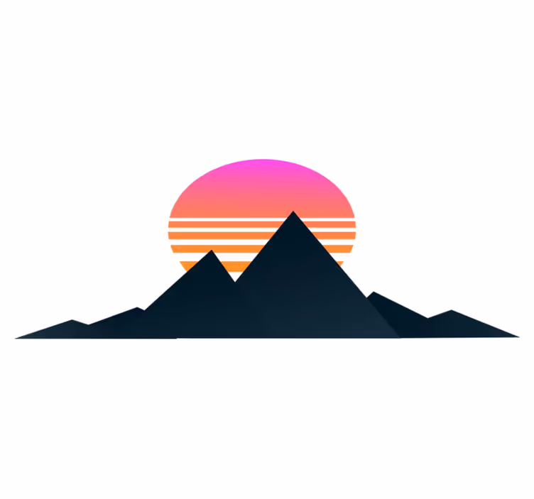 Geometric rug mountain sunset - TenStickers