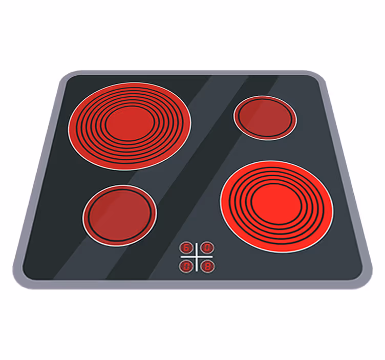 Kids carpet kitchen ceramic cooktop design - TenStickers