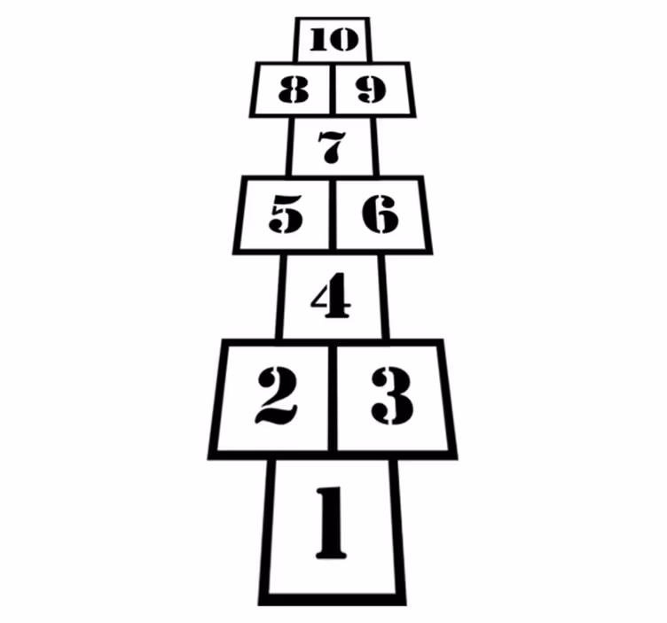 Kids carpet black and white hopscotch design - TenStickers