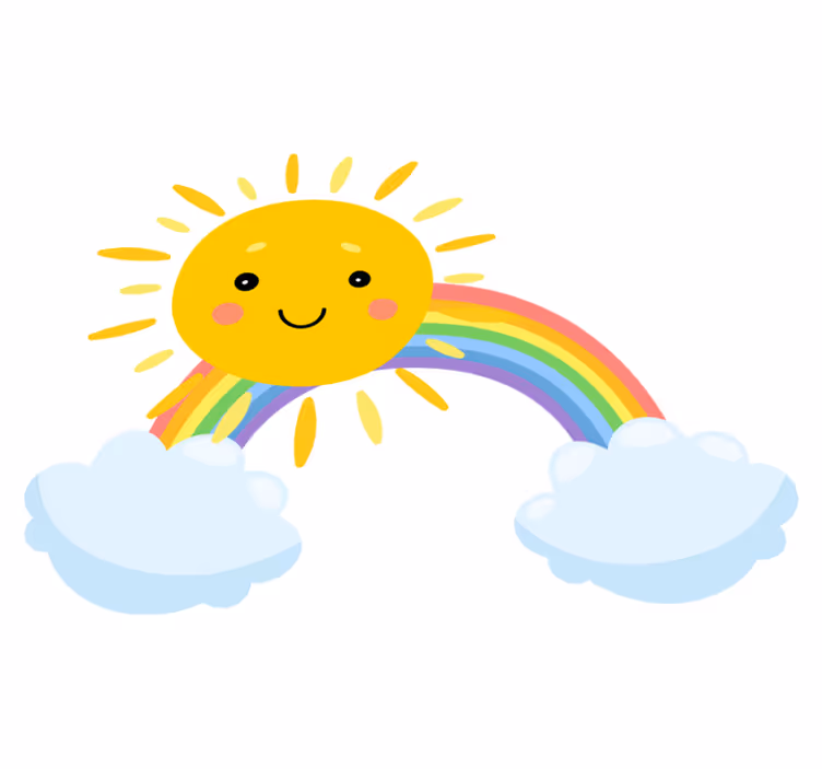 Kids carpet sky cartoon sun and rainbow design - TenStickers