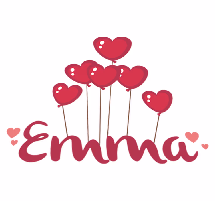 Kids carpet heart balloons with name - TenStickers
