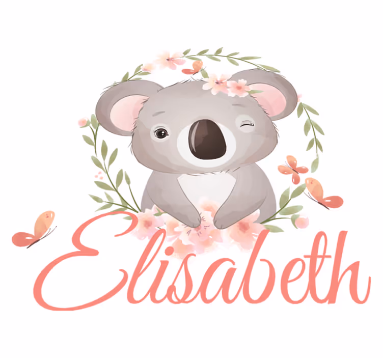 Kids carpet cute animals koala with name - TenStickers