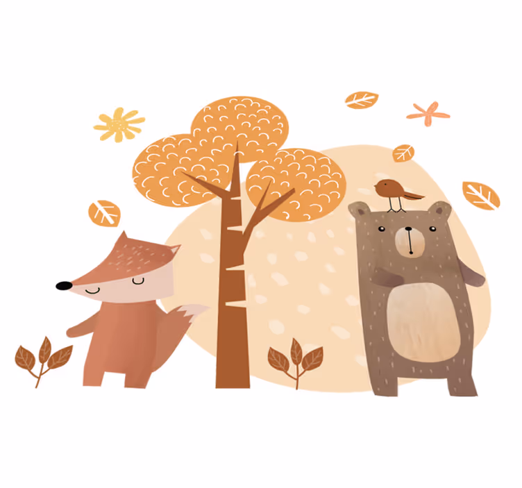 Kids carpet animals and tree - TenStickers