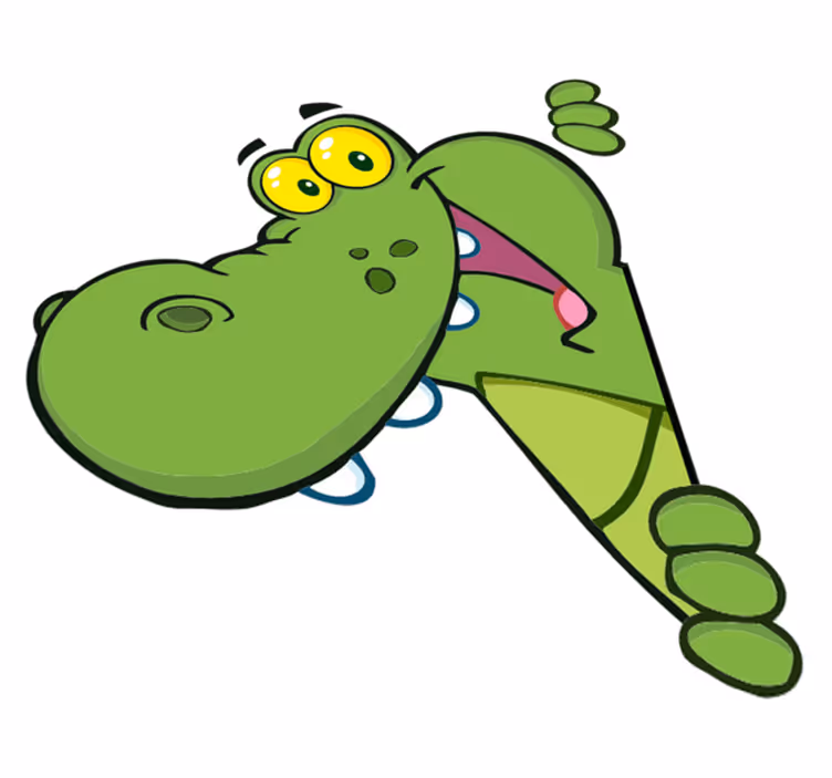 Kids carpet green happy crocodile - TenStickers