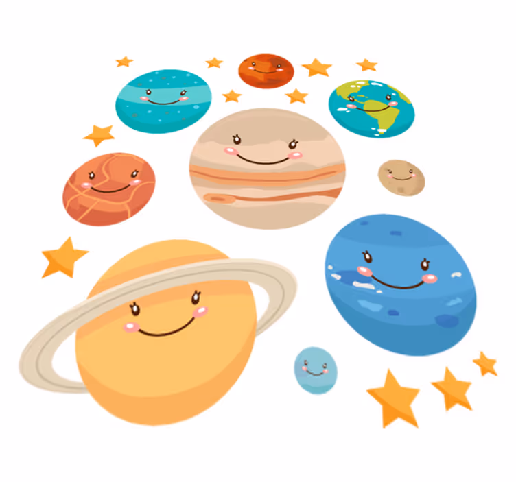 Kids carpet solar system planet stickers - TenStickers