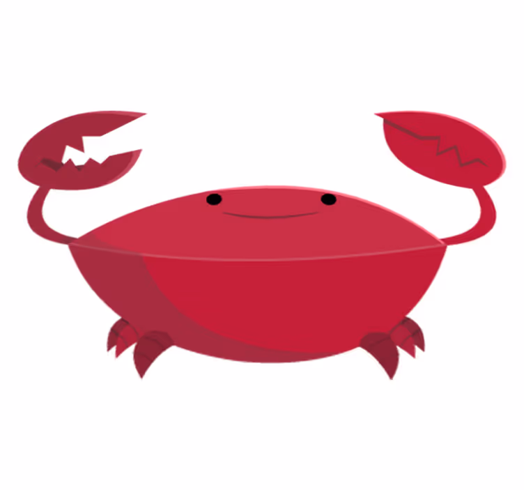 Kids carpet red smiling crab - TenStickers
