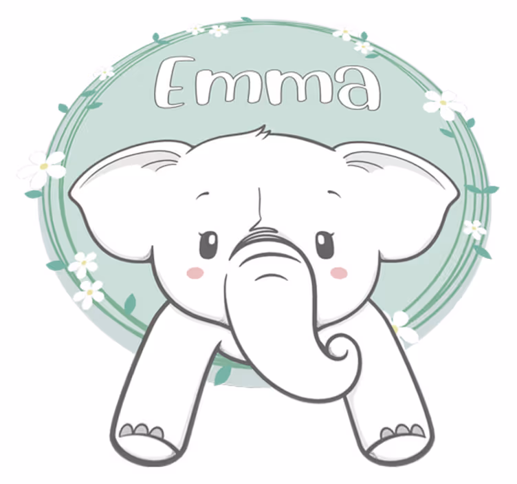 Kids carpet personalized elephant - TenStickers