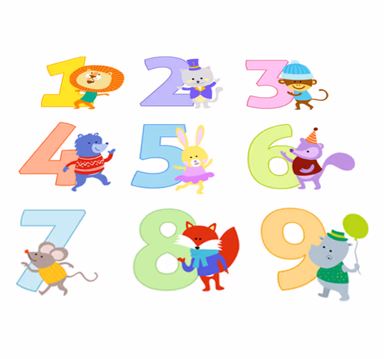 Kids carpet children's number sticker collection - TenStickers