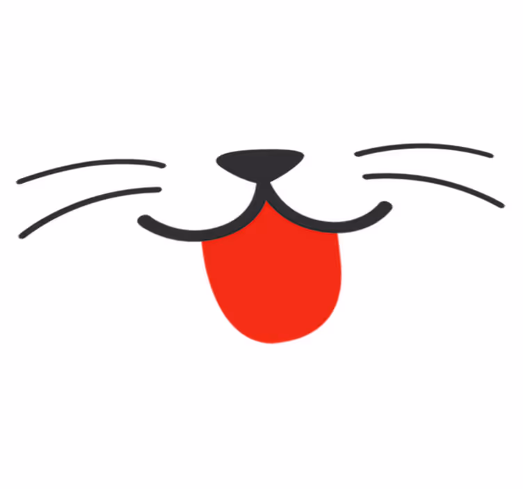 Kids carpet cat mouth and nose sticker - TenStickers