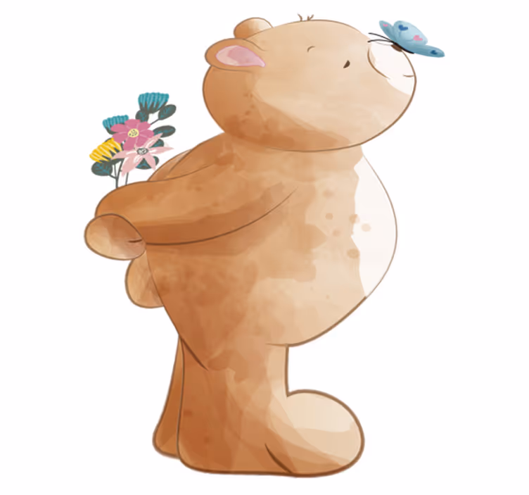 Kids carpet with bear and butterfly sticker - TenStickers