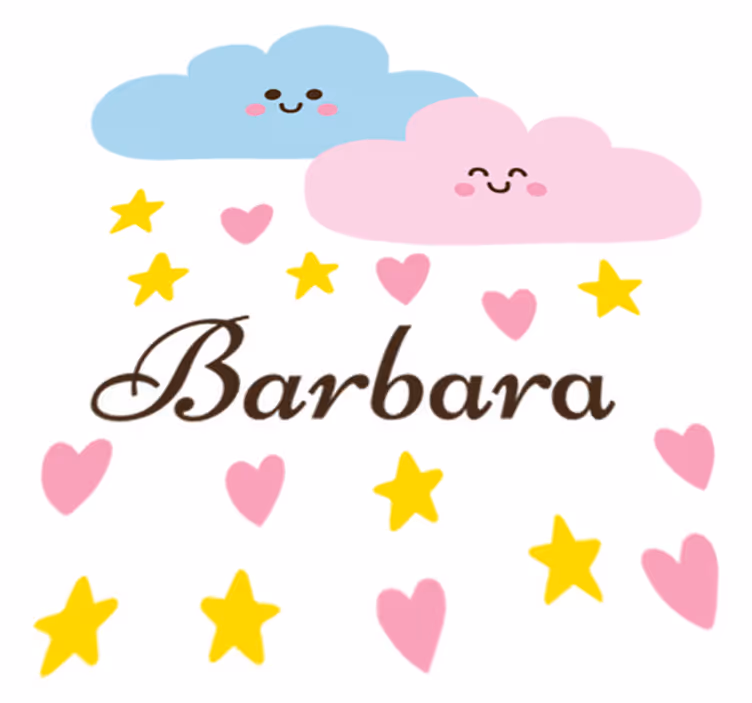 Kids carpet blue and pink cloud with name - TenStickers