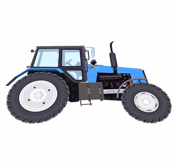 Kids carpet blue modern tractor - TenStickers