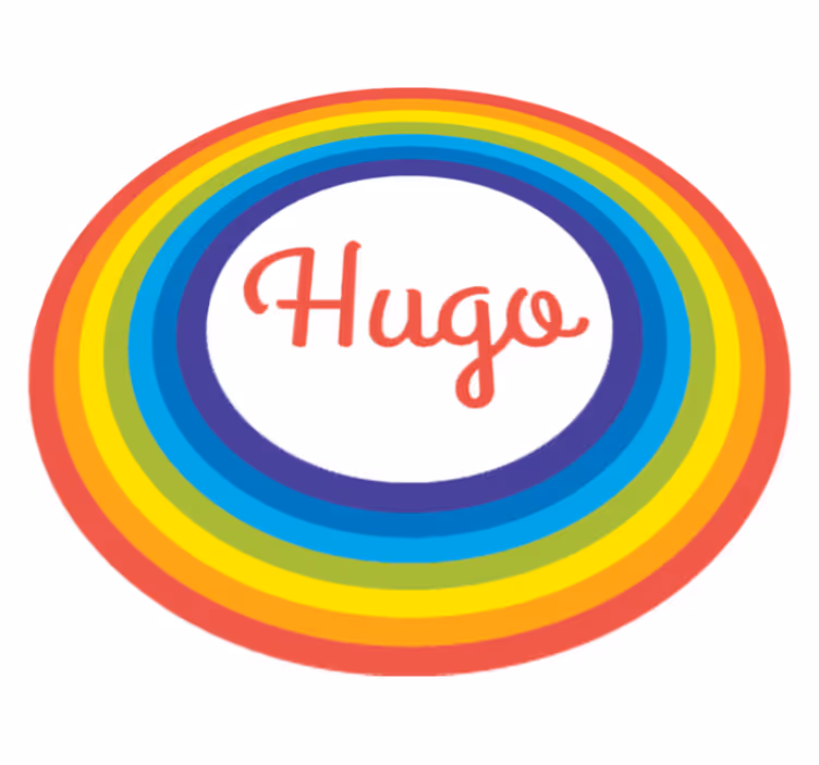 Kids carpet rainbow circle personalized name - TenStickers