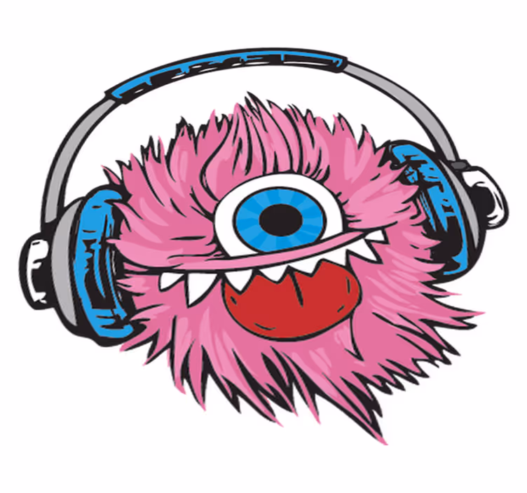Kids carpet pink fuzzy monster - TenStickers