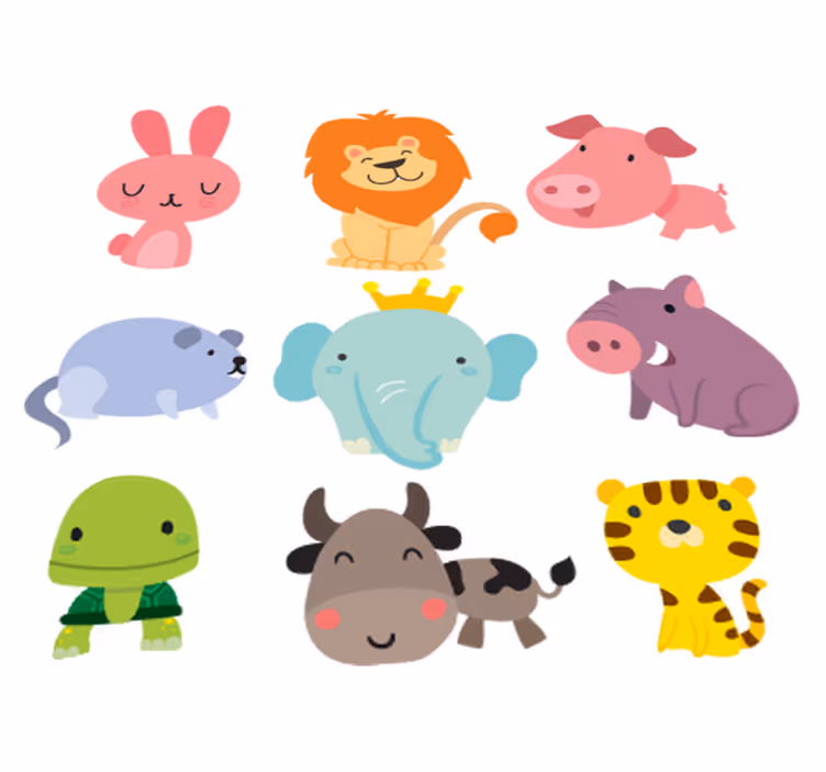 Kids carpet with animal stickers for children - TenStickers