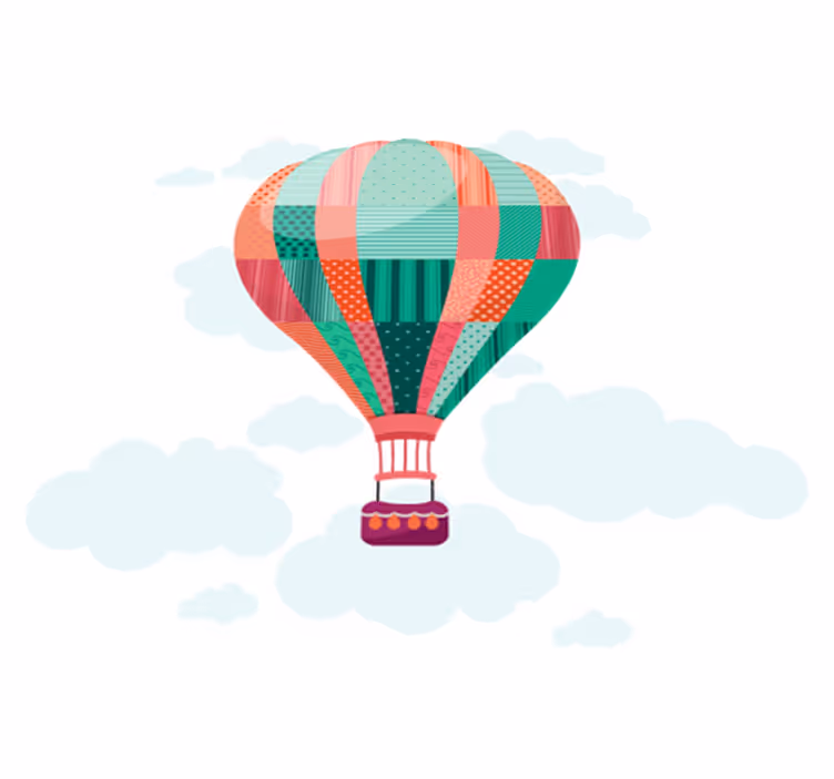 Kids carpet patchwork hot air balloon design - TenStickers