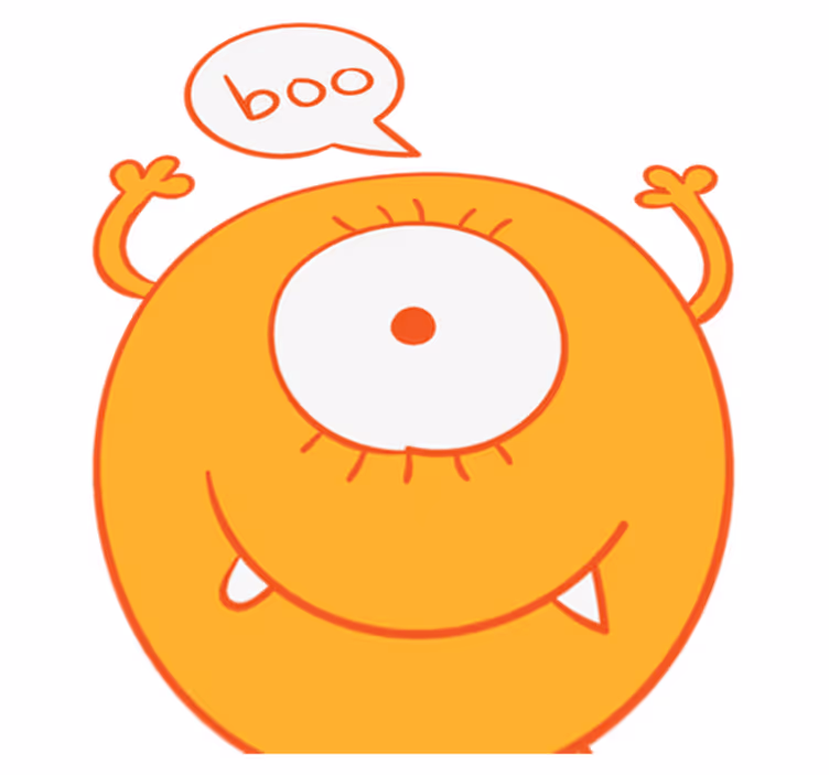 Kids carpet yellow monster closet sticker - TenStickers