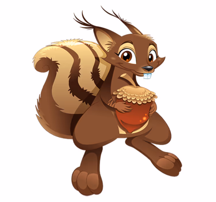 Kids carpet squirrel with acorn design - TenStickers