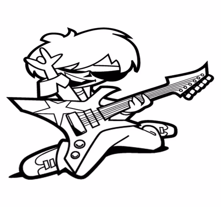 Kids carpet teenager playing guitar - TenStickers
