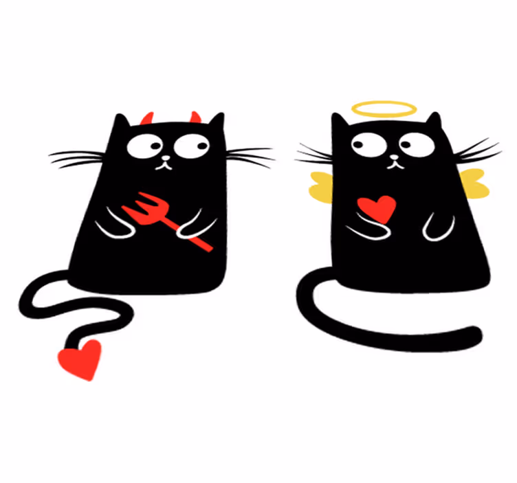 Kids carpet good and bad cat design - TenStickers