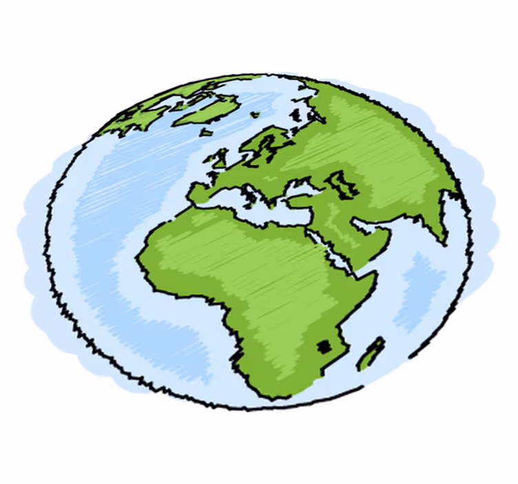 Kids carpet green and blue world map design - TenStickers