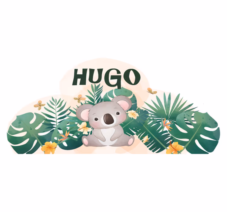 Kids carpet cute koala for boy with name - TenStickers