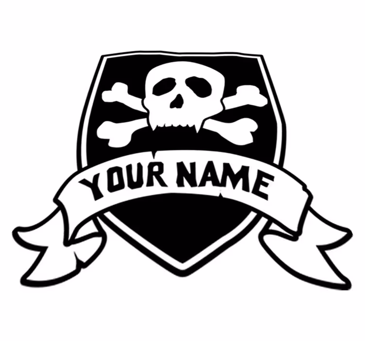 Kids carpet pirate skull personalized name - TenStickers
