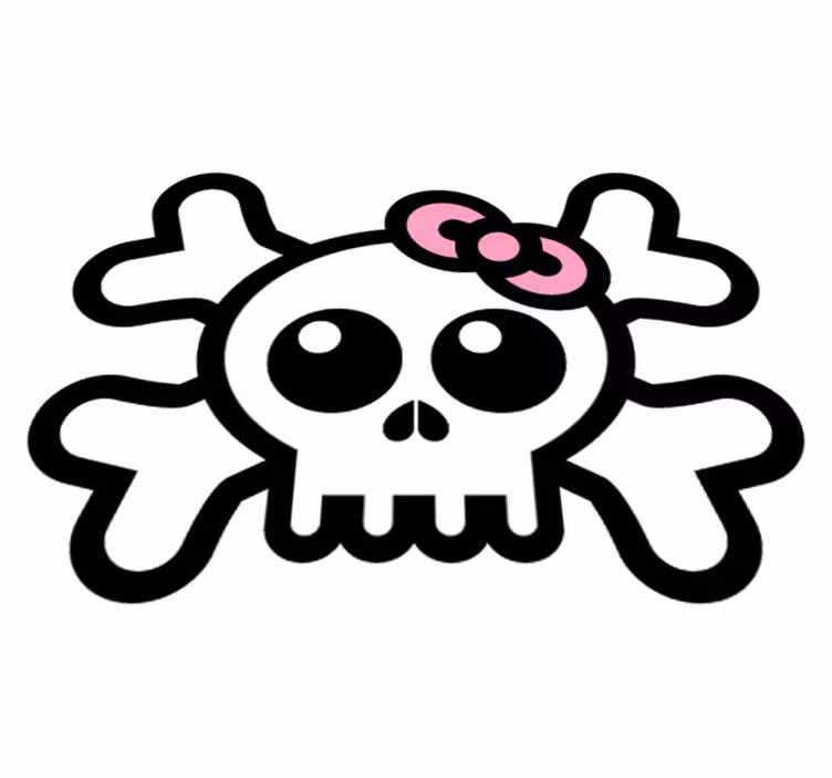 Kids carpet skull with ribbon design - TenStickers
