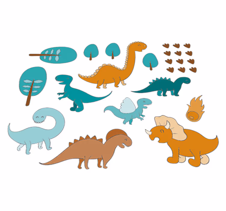 Kids carpet jurassic landscape sticker - TenStickers
