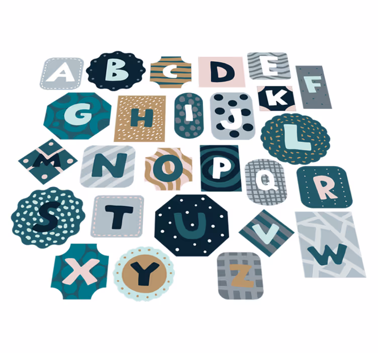 Kids carpet alphabet nordic style sticker - TenStickers