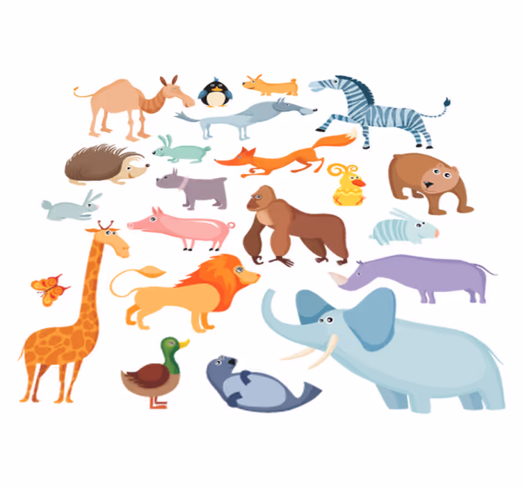 Kids carpet wild animal stickers - TenStickers