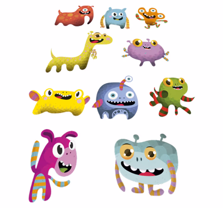 Kids carpet outer space monster collection - TenStickers