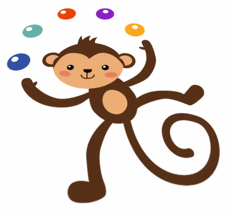Kids carpet juggling monkey - TenStickers