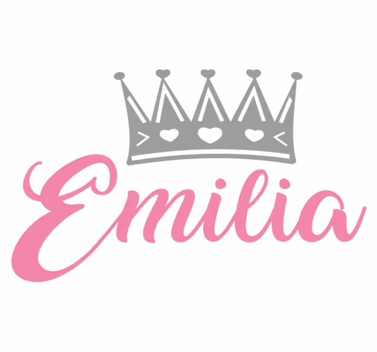 Kids carpet with silver crown and pink name - TenStickers